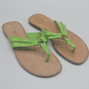 Lilly Pulitzer Lime Green Sandals with Gold Detail